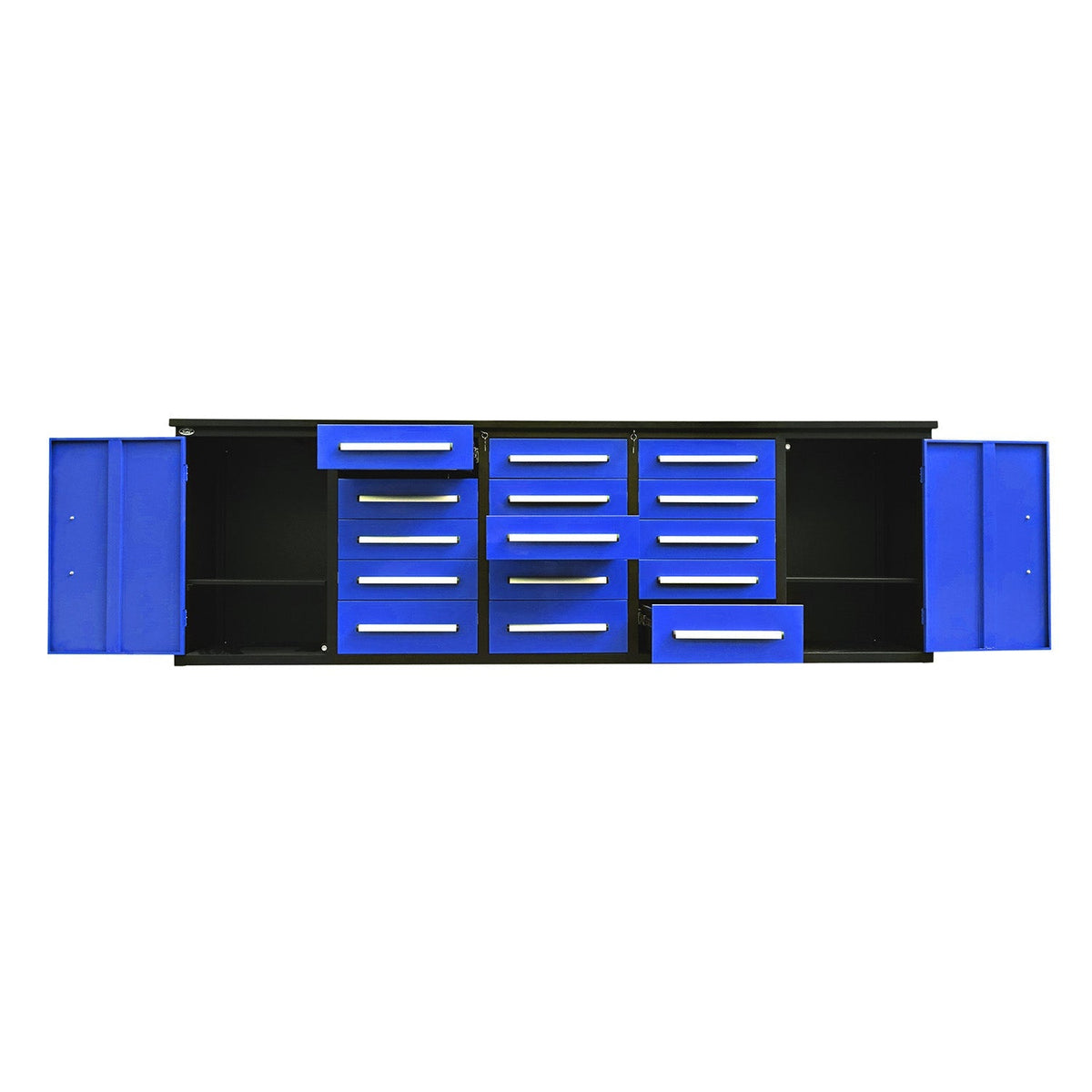 10ft Workbench Storage Cabinet with 15 Drawers & 2 Cabinets - Home Outpost Supply