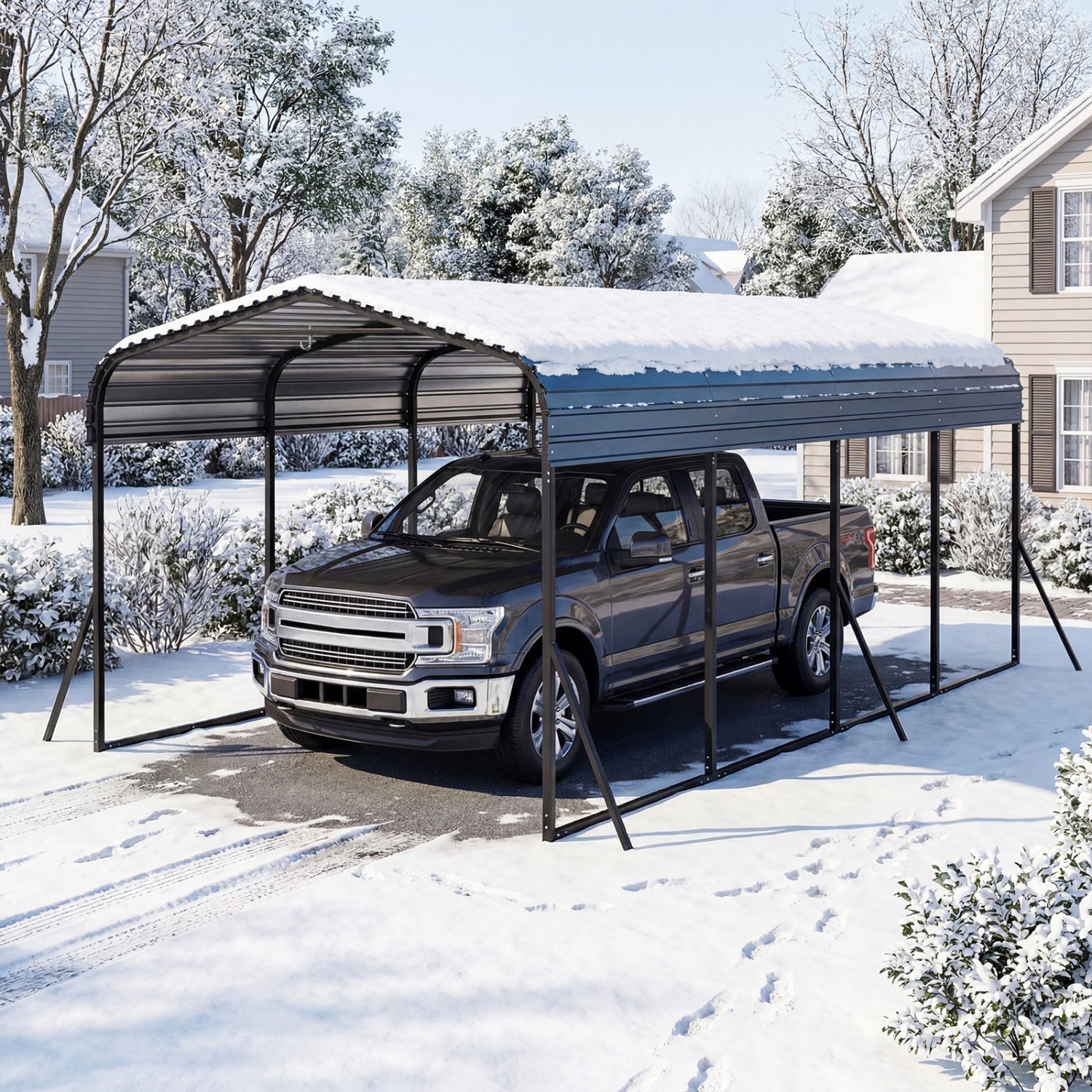 12 x 20 Feet Heavy-Duty Carport Outdoor Galvanized Steel Garage Car Shelter