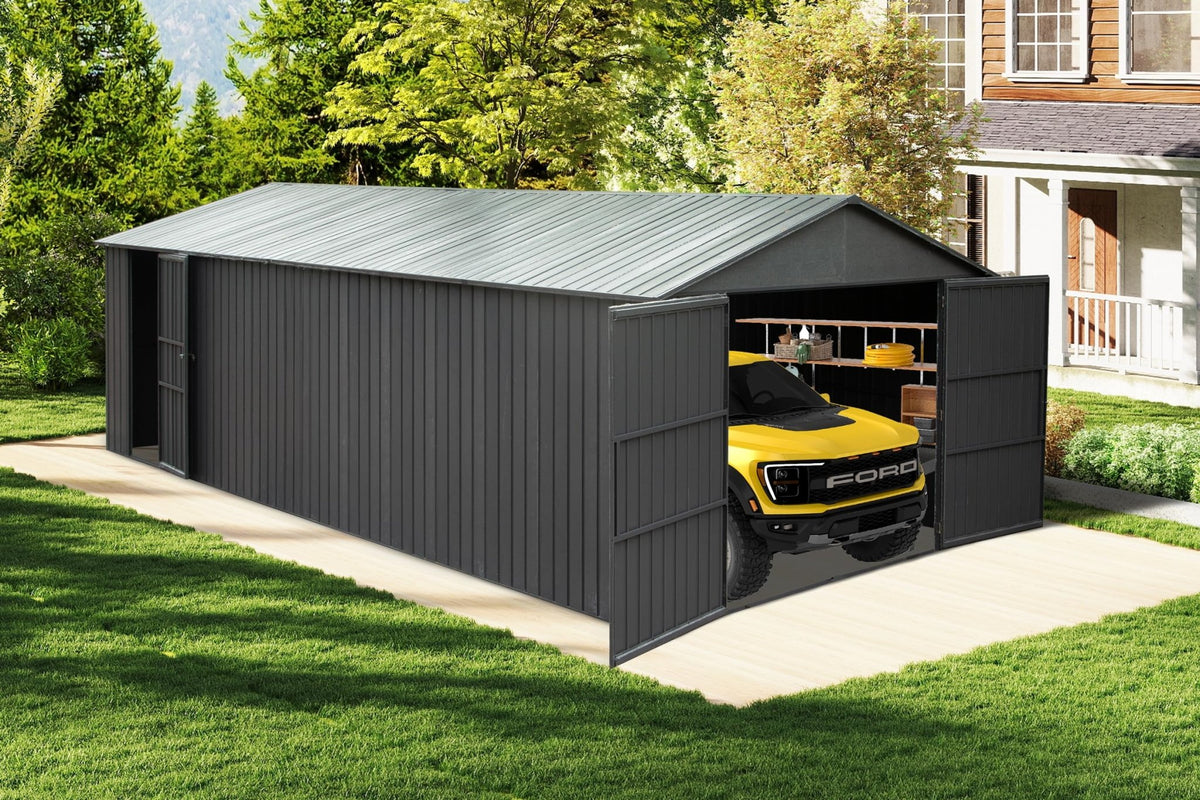12x20ft Outdoor Metal Garage Shed - Home Outpost Supply