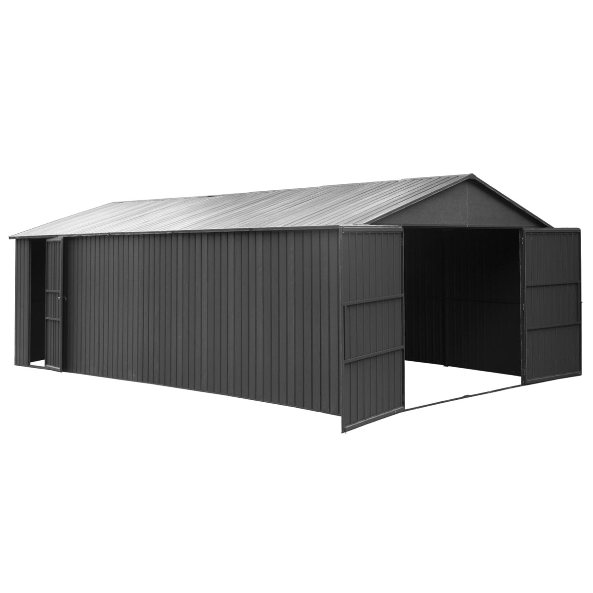 12x25FT Outdoor Metal Garage Shed, Extra Large Metal Carport - Home Outpost Supply