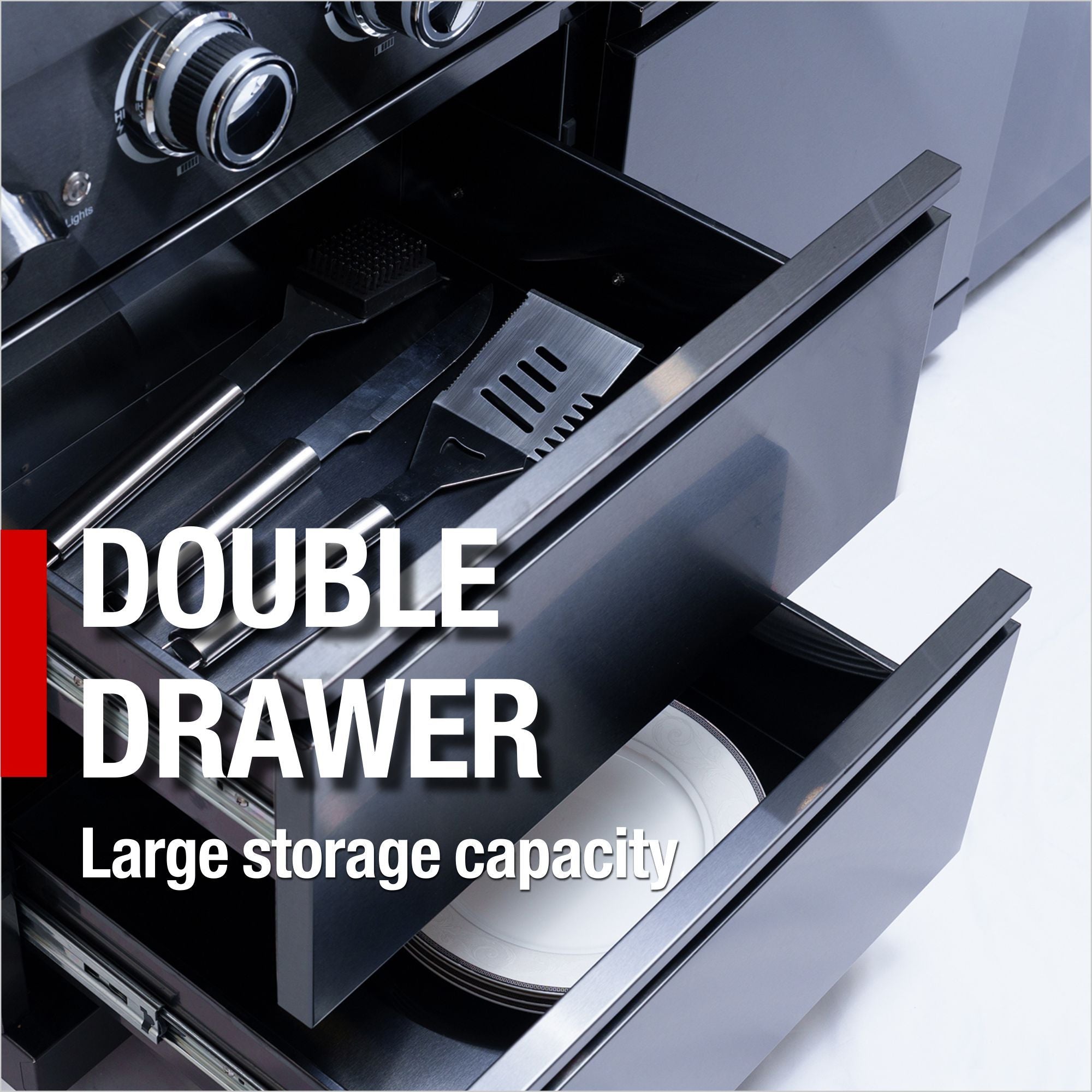 79" 4-Burner 72,000 BTU Black Outdoor Kitchen Island Grill + Side Burner + Rotisserie kit +Sink