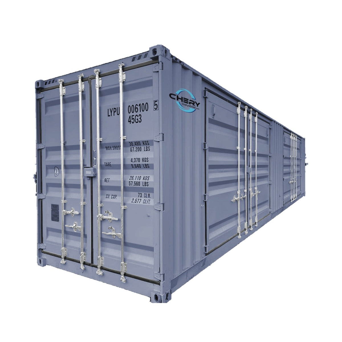 40ft High Cube Shipping Container with 2 Side Doors and End Cargo Doors