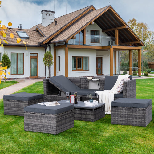 Phttps://shopifyfile.oss-accelerate.aliyuncs.com/attached/image/202403/0933B88623F8456F2D133908FF9A8C79.jpgatio Furniture, Outdoor Furniture, Seasonal PE Wicker Furniture,5 Set Wicker Furniture With Plywood Coffee Table