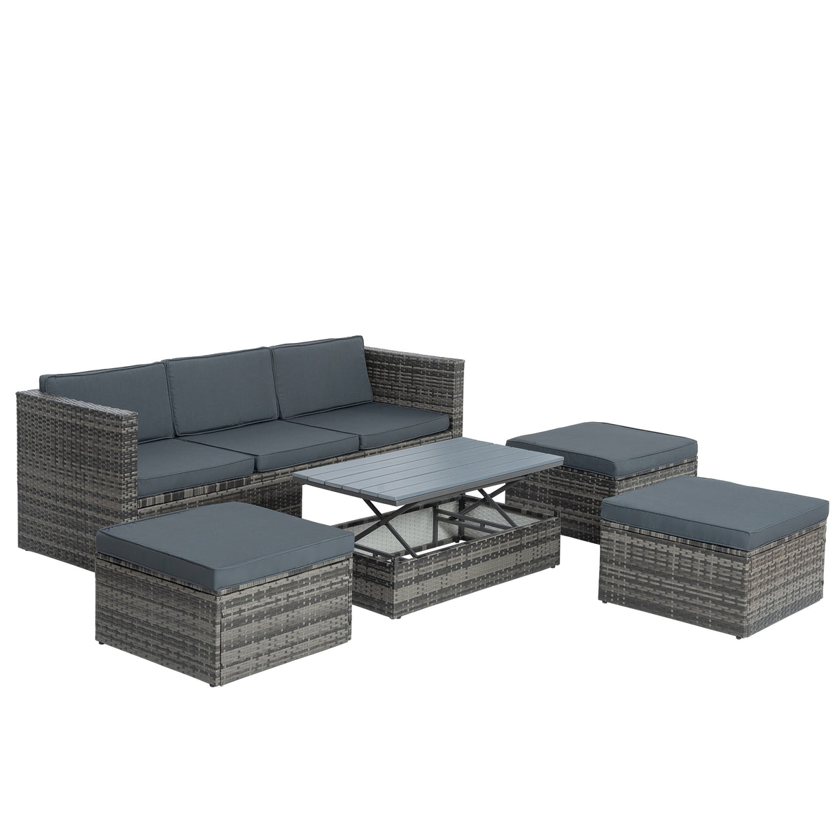 Phttps://shopifyfile.oss-accelerate.aliyuncs.com/attached/image/202403/0933B88623F8456F2D133908FF9A8C79.jpgatio Furniture, Outdoor Furniture, Seasonal PE Wicker Furniture,5 Set Wicker Furniture With Plywood Coffee Table