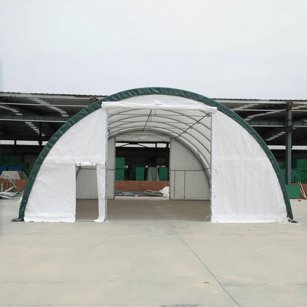 Single Truss Arch Storage Shelter W30'xL65'xH15' 11oz PE