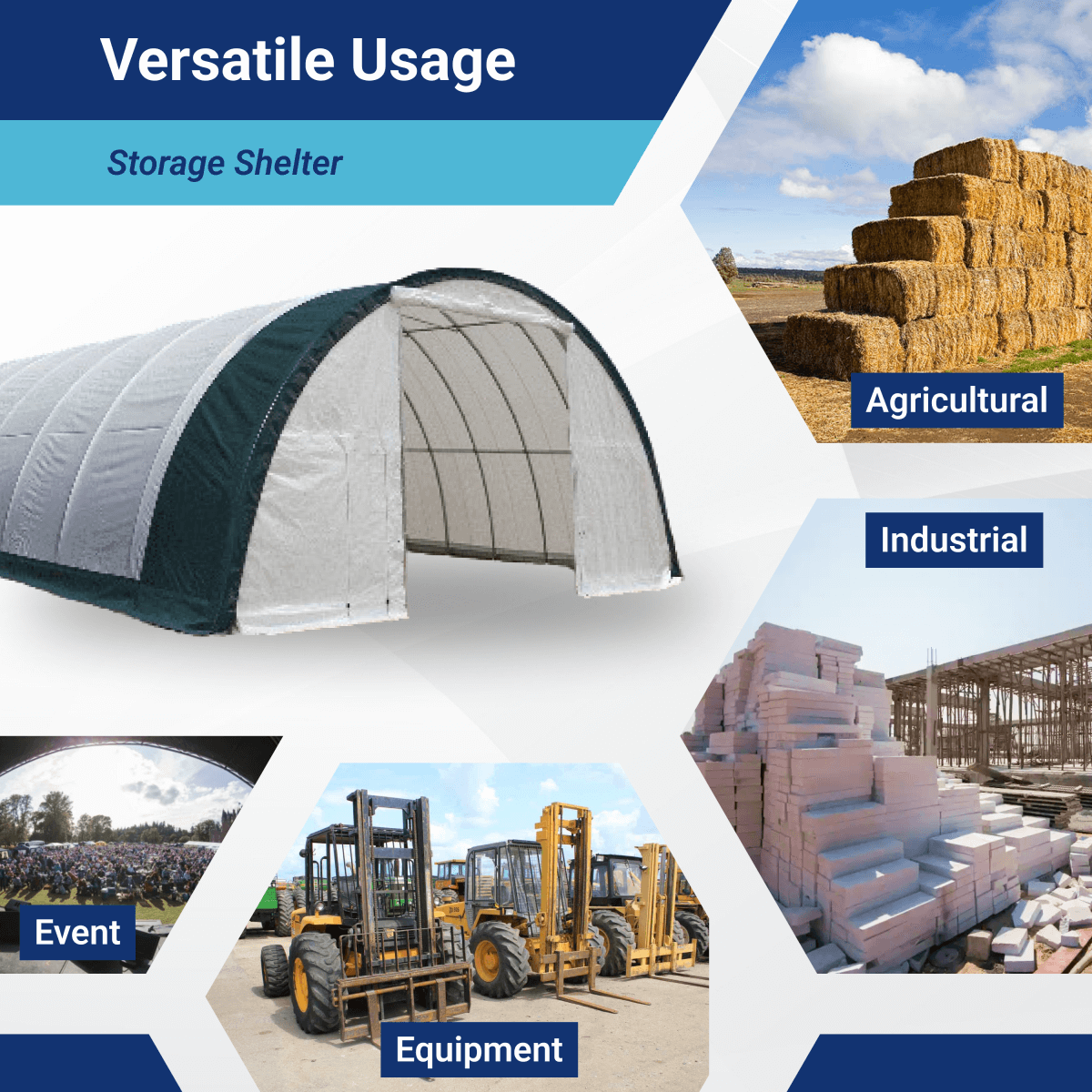 W40'xL80'xH20' Single Truss Arch Storage Shelter