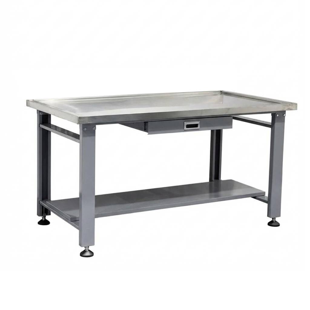 59 inch Large Heavy Duty Machine Teardown Table with Drain Hole