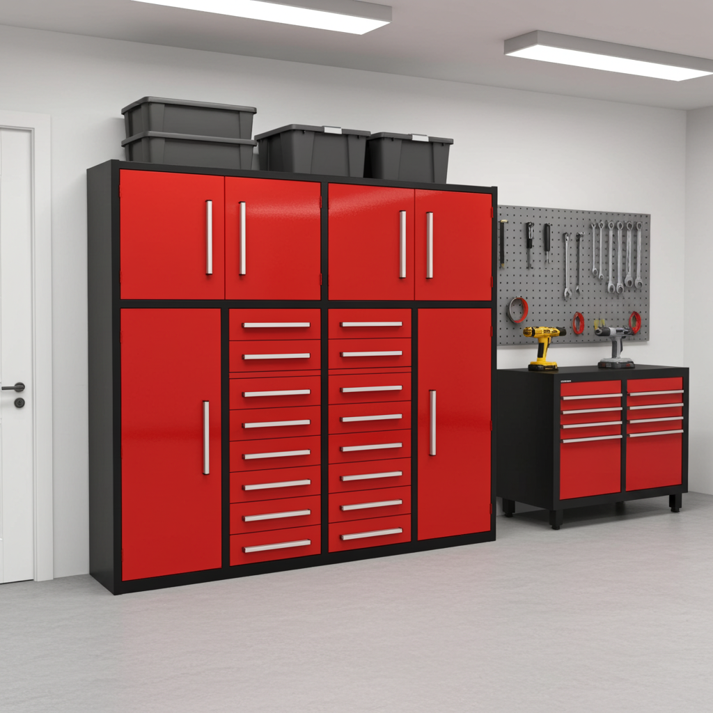 7ft Garage Storage Cabinet with 16 Drawers