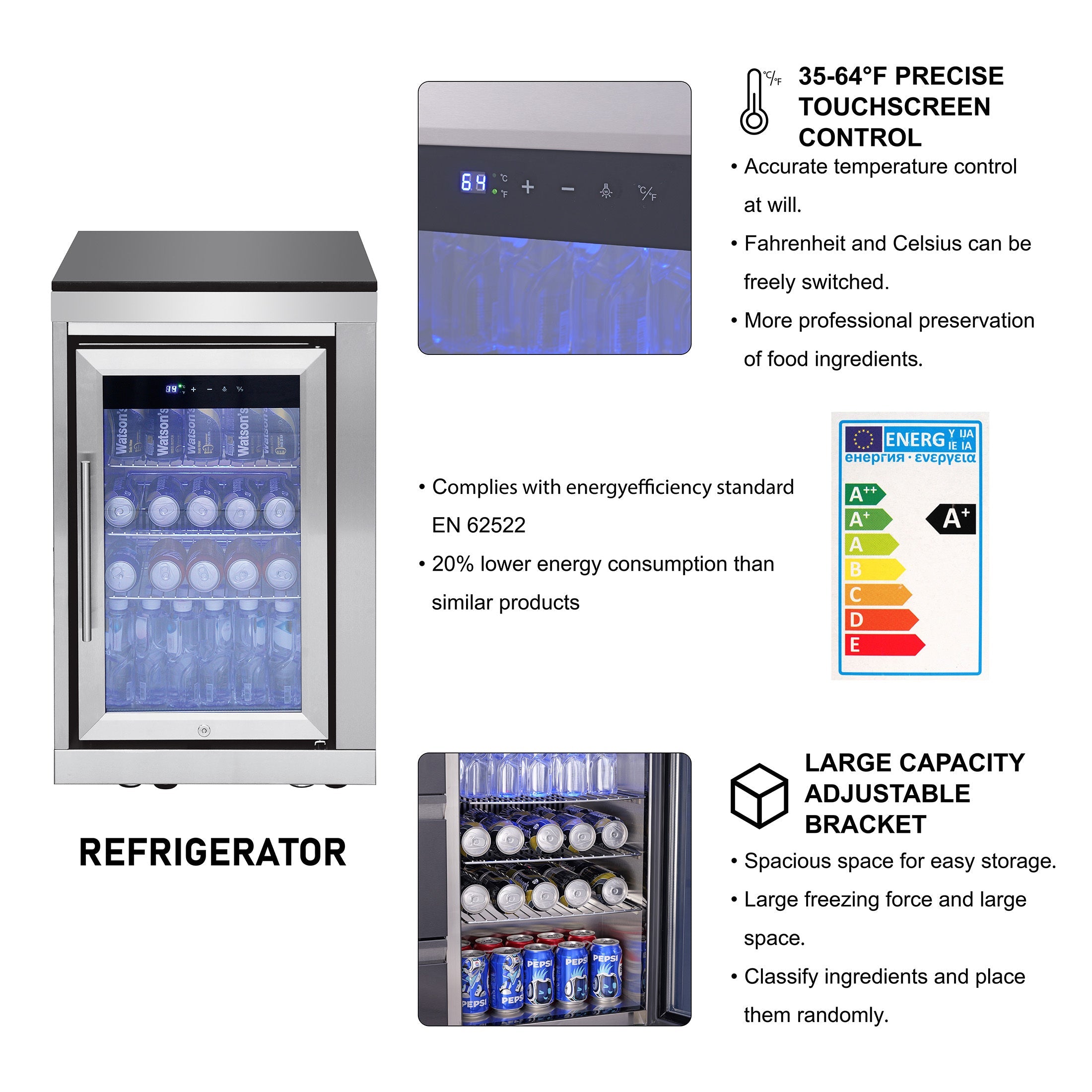 95.8" 6+1 Burner 95,500 BTU Outdoor Kitchen Island Grill Silver + Sink + Refrigerator + Bar Table
