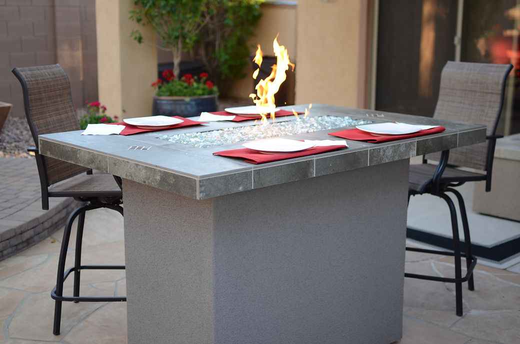 Entertainer Outdoor Fire Pit Table – 6 Ft with Fire Glass (LP/NG Compatible) - Home Outpost Supply