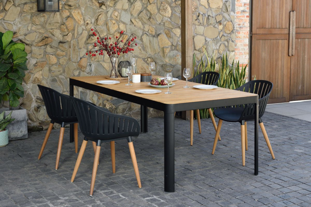 Portals Dark 4 Seater Carver Rectangular Dining set - Home Outpost Supply