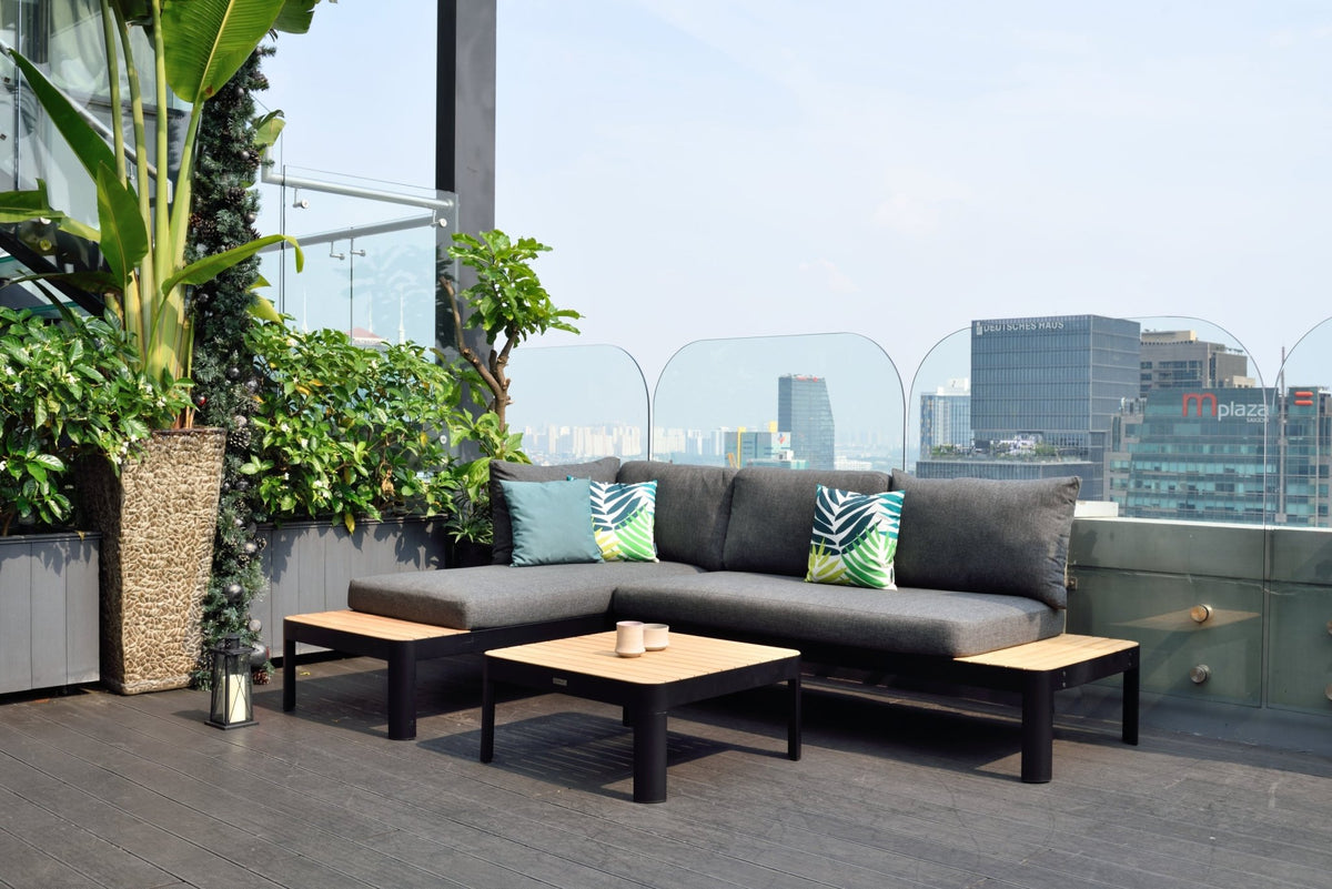 Portals Teak and Aluminum Modular Sofa 3pc Set - Home Outpost Supply