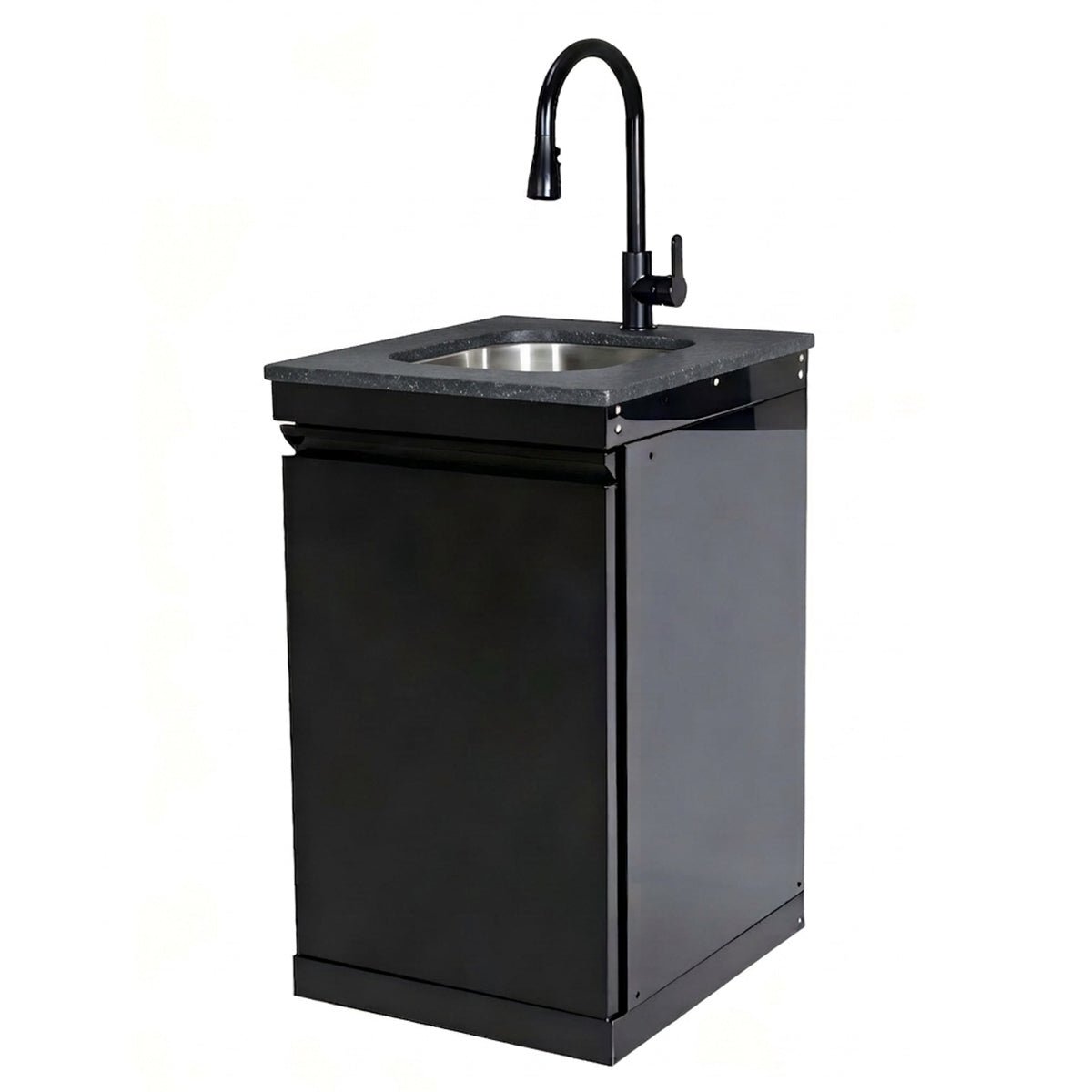 Single Door Sink Cabinet with Tap Stainless Steel Outdoor Kitchen - Home Outpost Supply