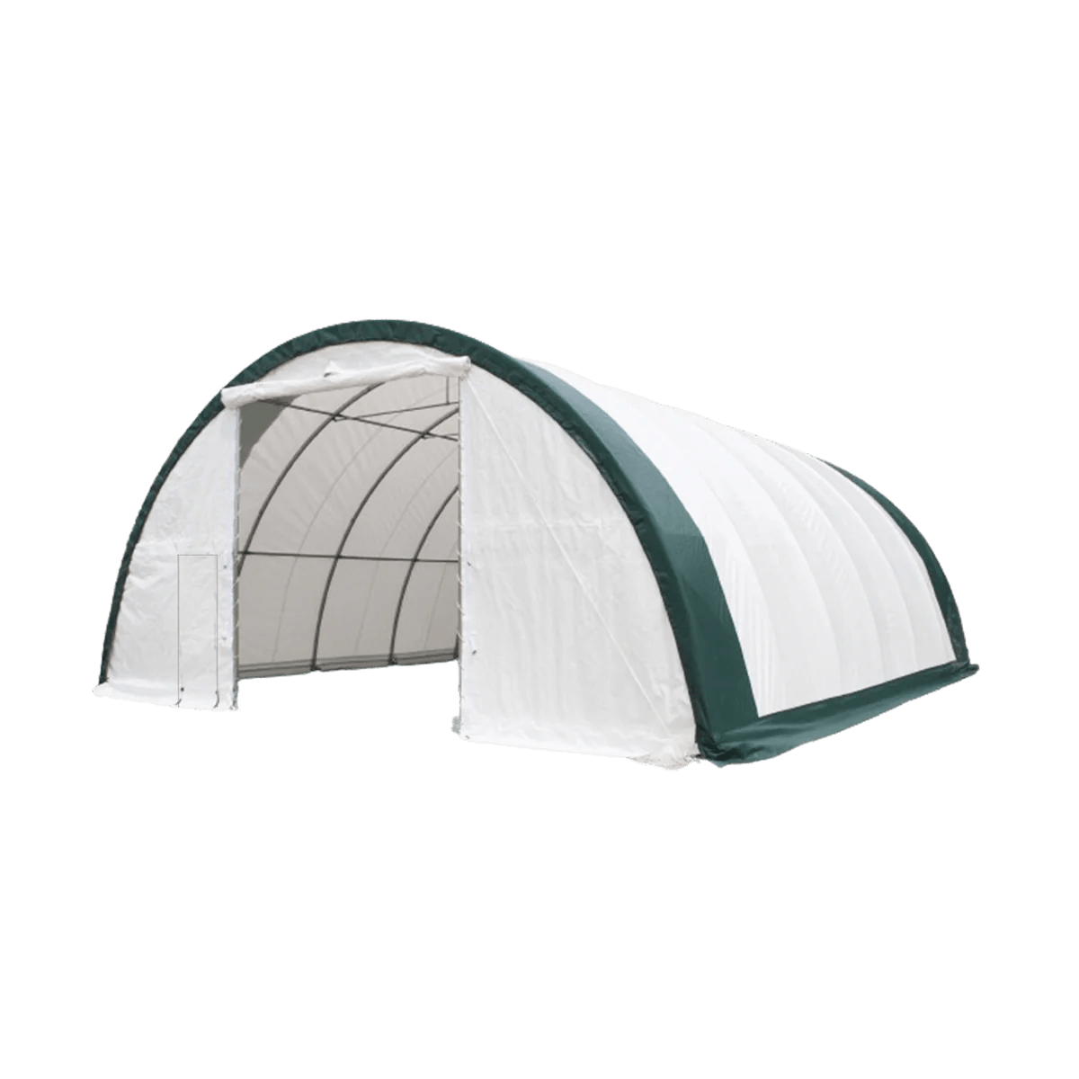 Single Truss Arch Storage Shelter W30'xL65'xH15' 11oz PE - Home Outpost Supply