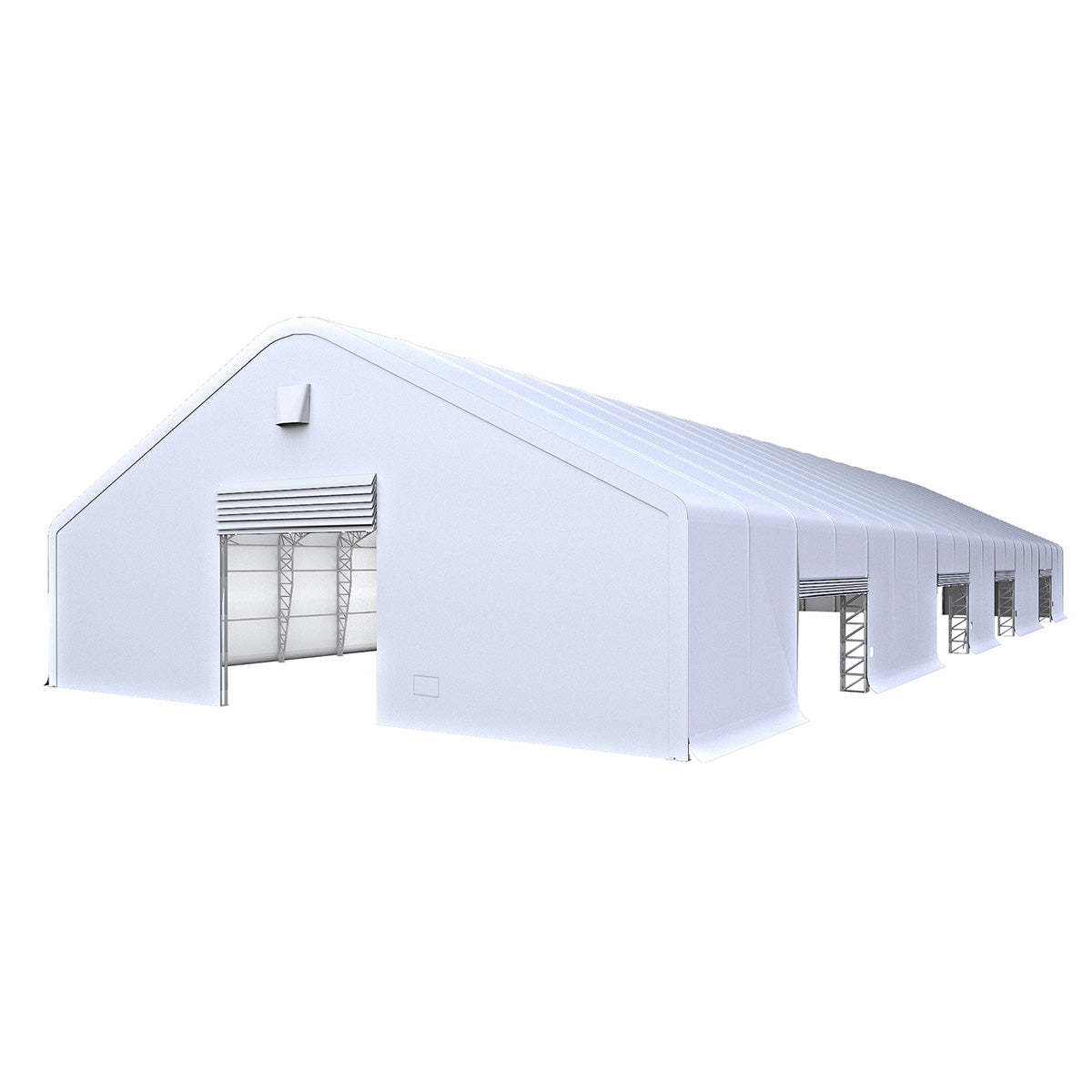 Chery Industrial 70' x 200' Reinforced Double Truss Storage Shelter – 32' High