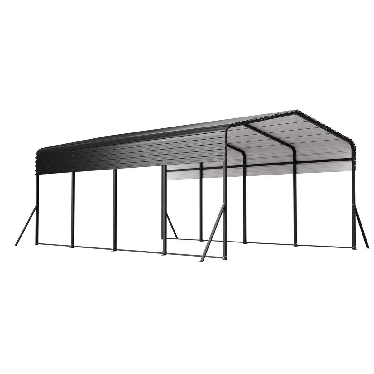 13' x 20' Heavy-Duty Metal Carport with Reinforced Steel Roof – Black