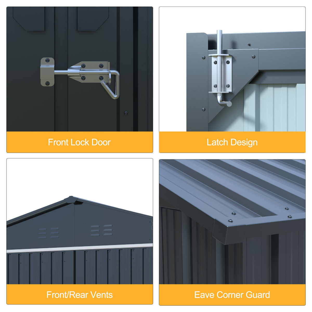 20' x 13' Metal Storage Shed with Skylight & Side Entry Door