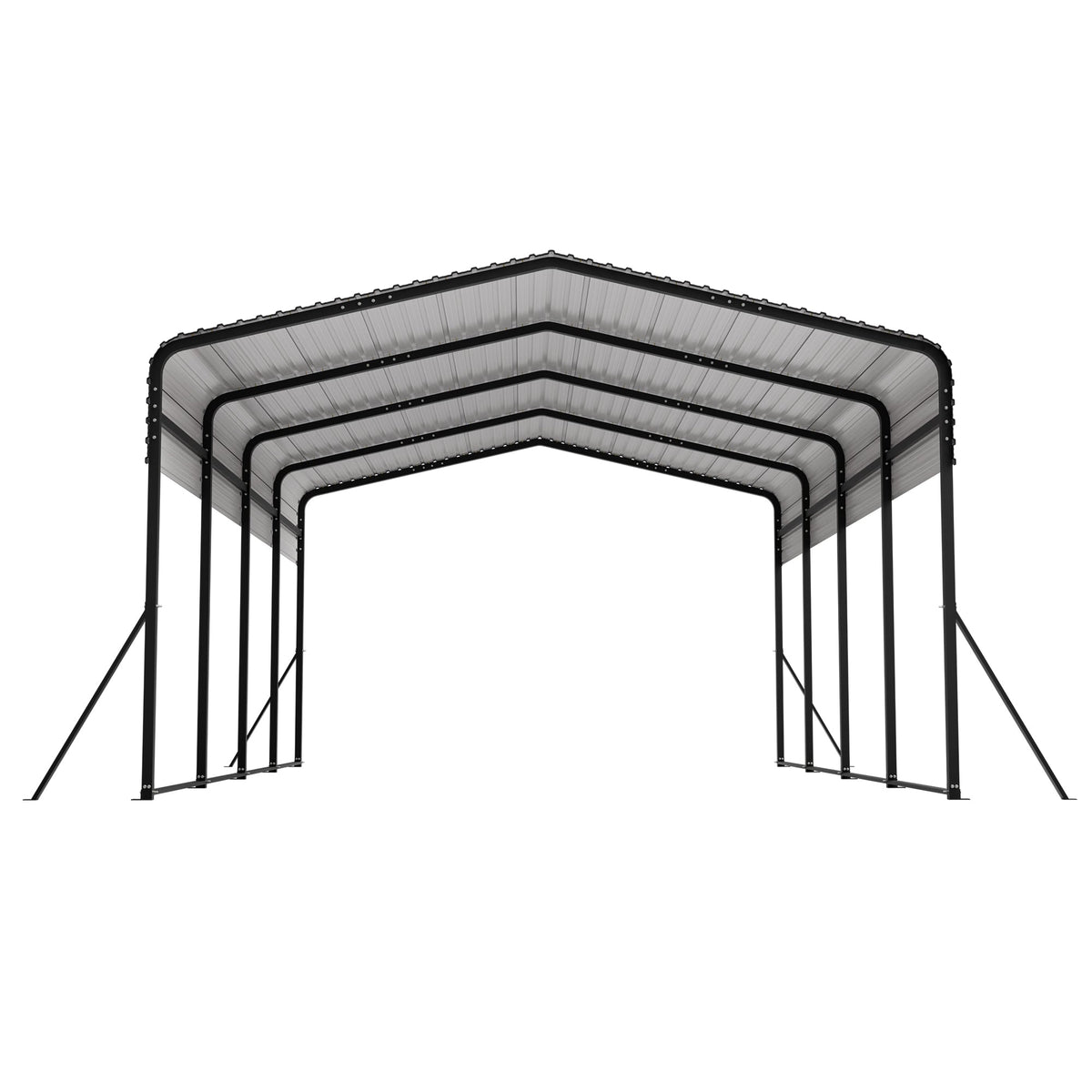 13' x 20' Heavy-Duty Metal Carport with Reinforced Steel Roof – Black