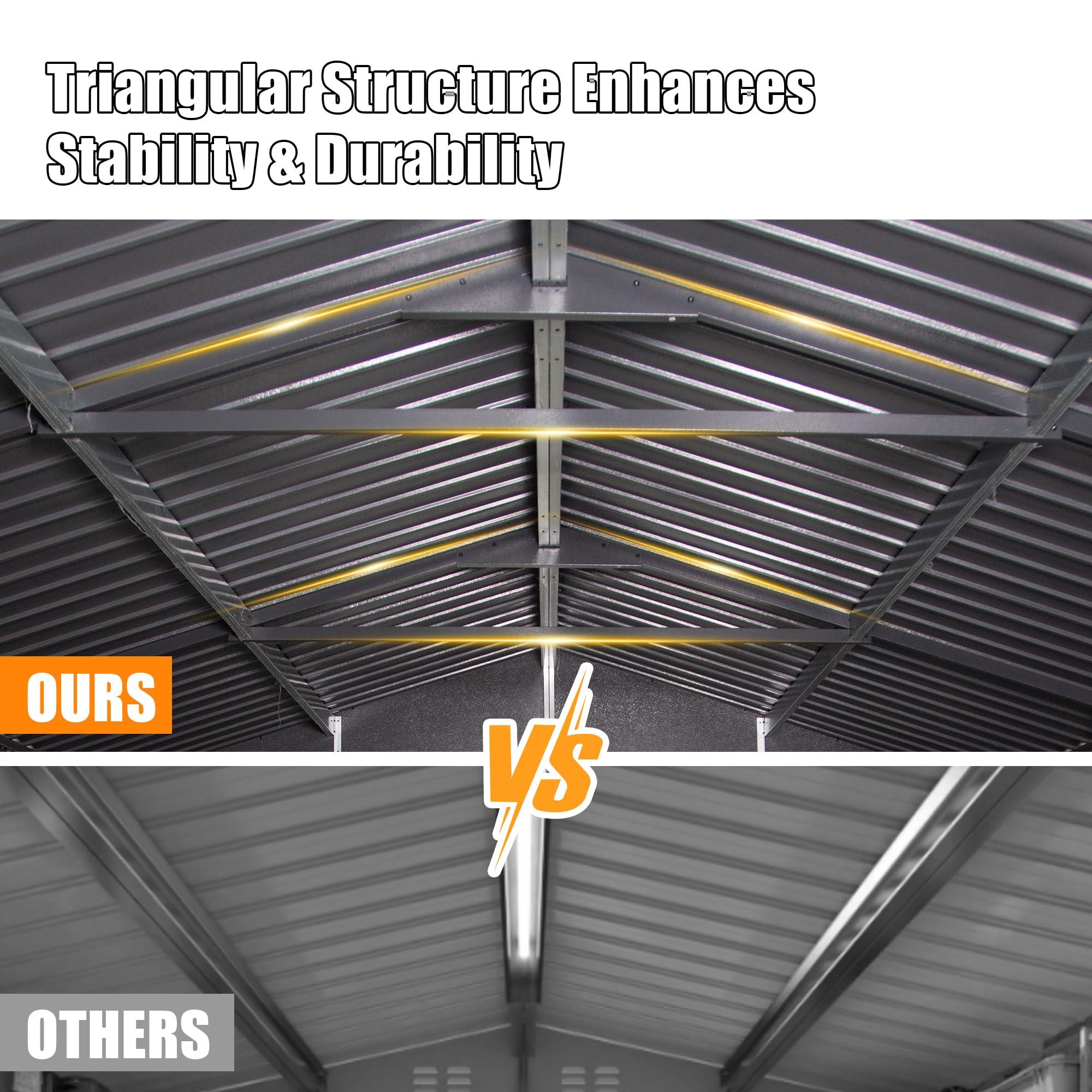 12x25FT Outdoor Metal Garage Shed, Extra Large Metal Carport