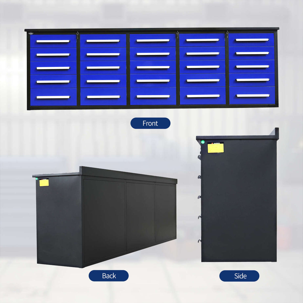 10 ft Heavy Duty Workbench with 25 Drawers - Home Outpost Supply