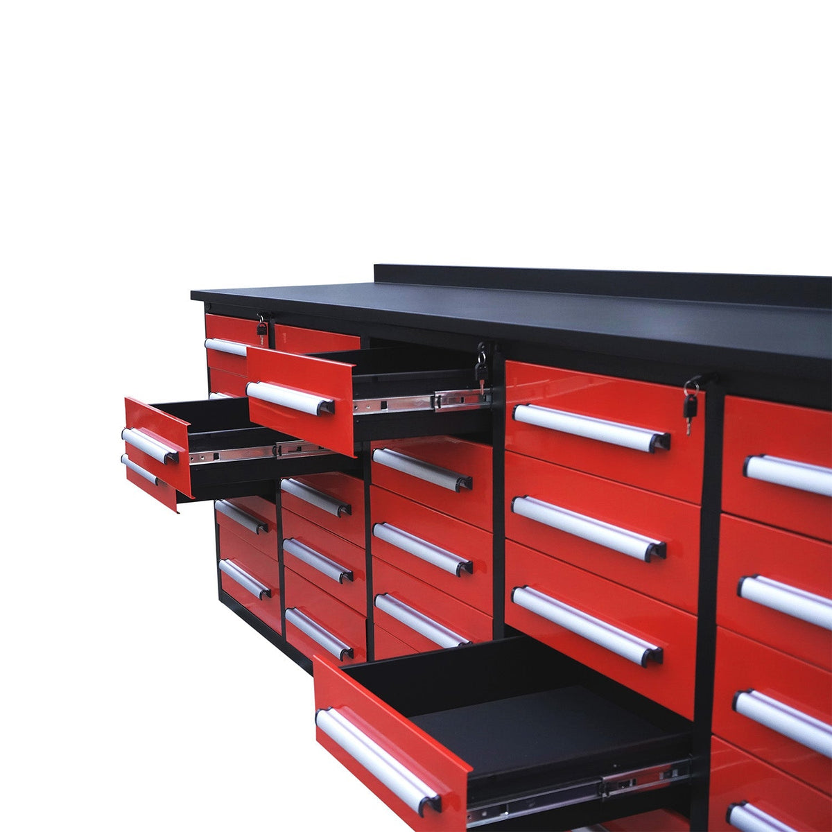 10 ft Heavy Duty Workbench with 25 Drawers - Home Outpost Supply