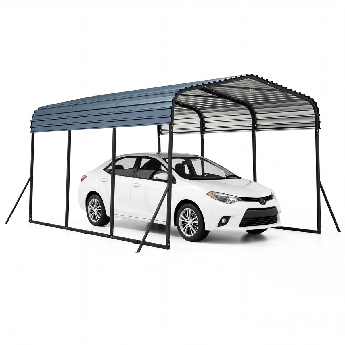 10 x 14.5 FT Heavy-Duty Carport Outdoor Galvanized Steel Garage Car Shelter with Leak-proof Roof - Home Outpost Supply