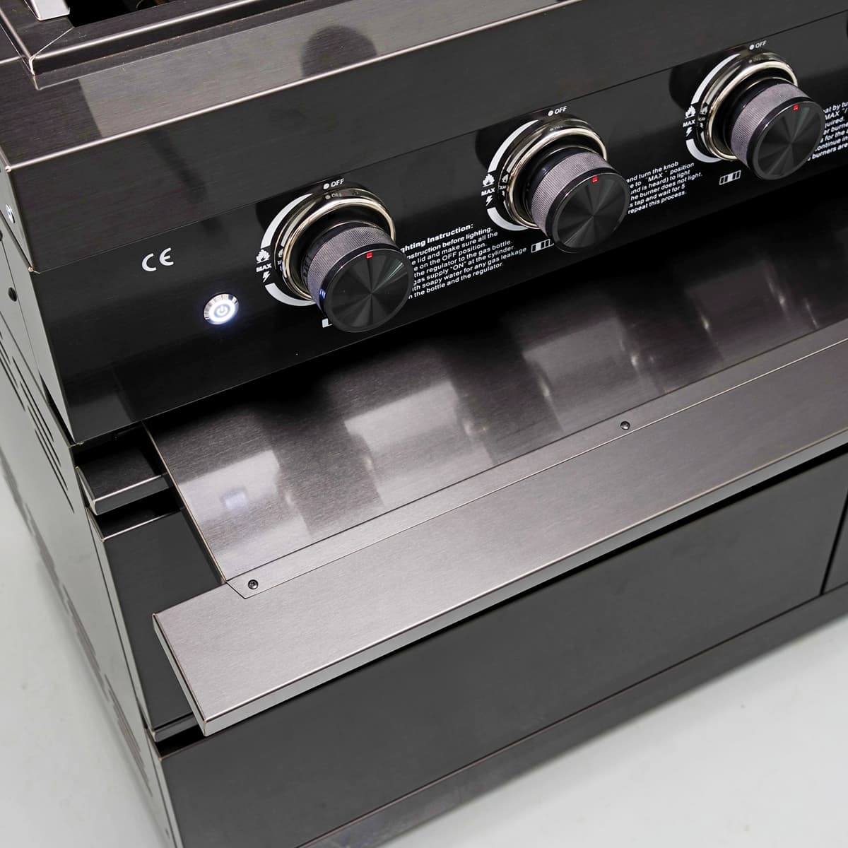 104" 4-Burner 72,000 BTU Black Outdoor Kitchen Bar Barbecue Island Grill + Wine Cooler + Sink - Home Outpost Supply
