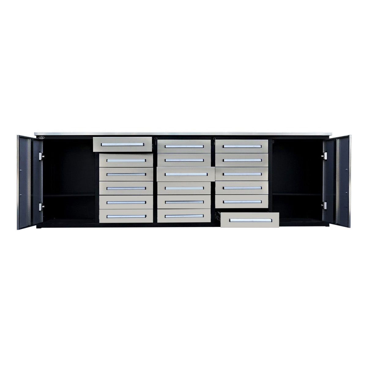 10ft Garage Storage Cabinet with 18 Drawers & 2 Cabinets - Home Outpost Supply
