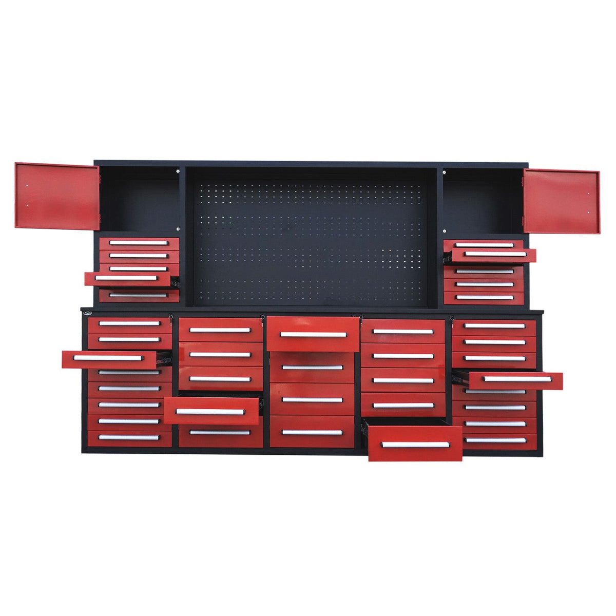 10ft Workbench Cabinet(40 Drawers, 2 Cabinets & 1 Pegboard) - Home Outpost Supply