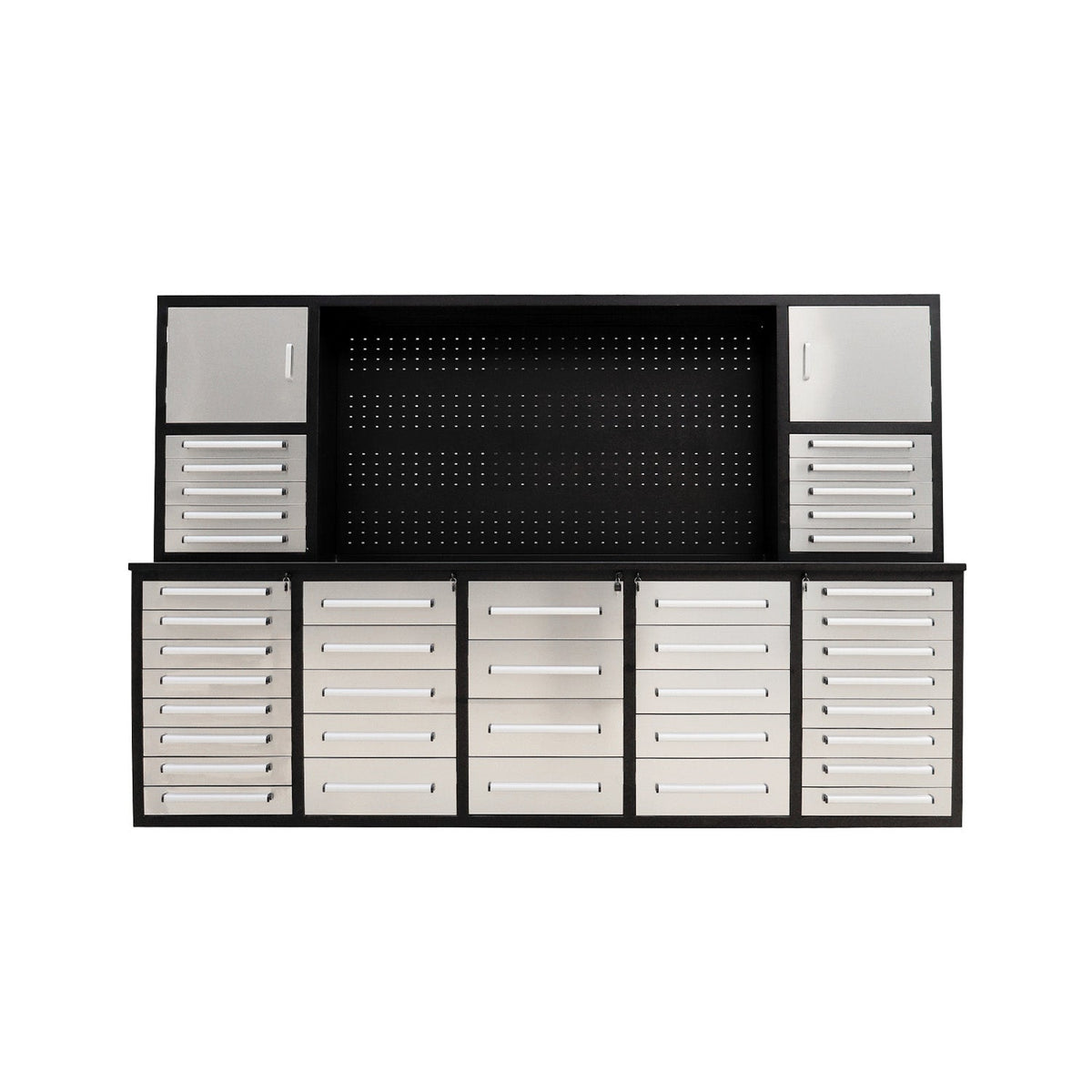 10ft Workbench Cabinet(40 Drawers, 2 Cabinets & 1 Pegboard) - Home Outpost Supply