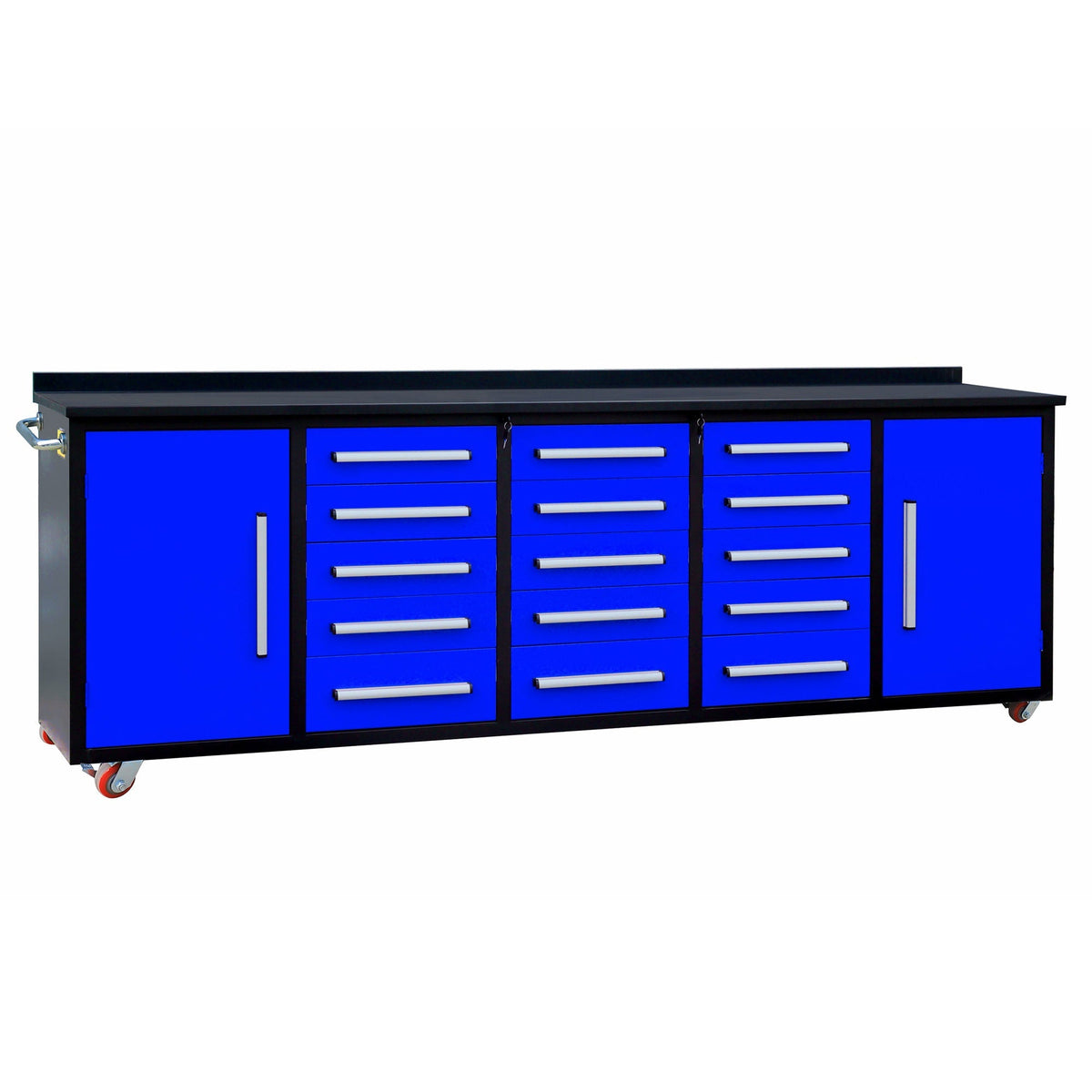 10ft Workbench Storage Cabinet with 15 Drawers & 2 Cabinets - Home Outpost Supply