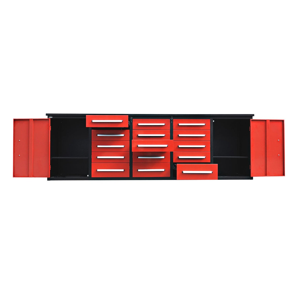 10ft Workbench Storage Cabinet with 15 Drawers & 2 Cabinets - Home Outpost Supply