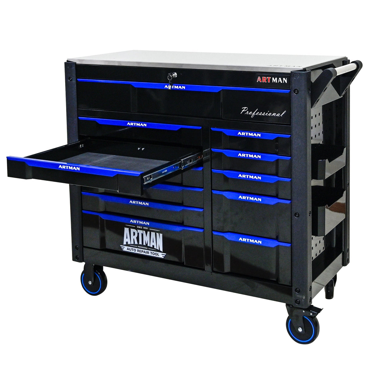 12-Layer Drawer Multi-Purpose Tool Car, With Wheels, Iron Top - Home Outpost Supply