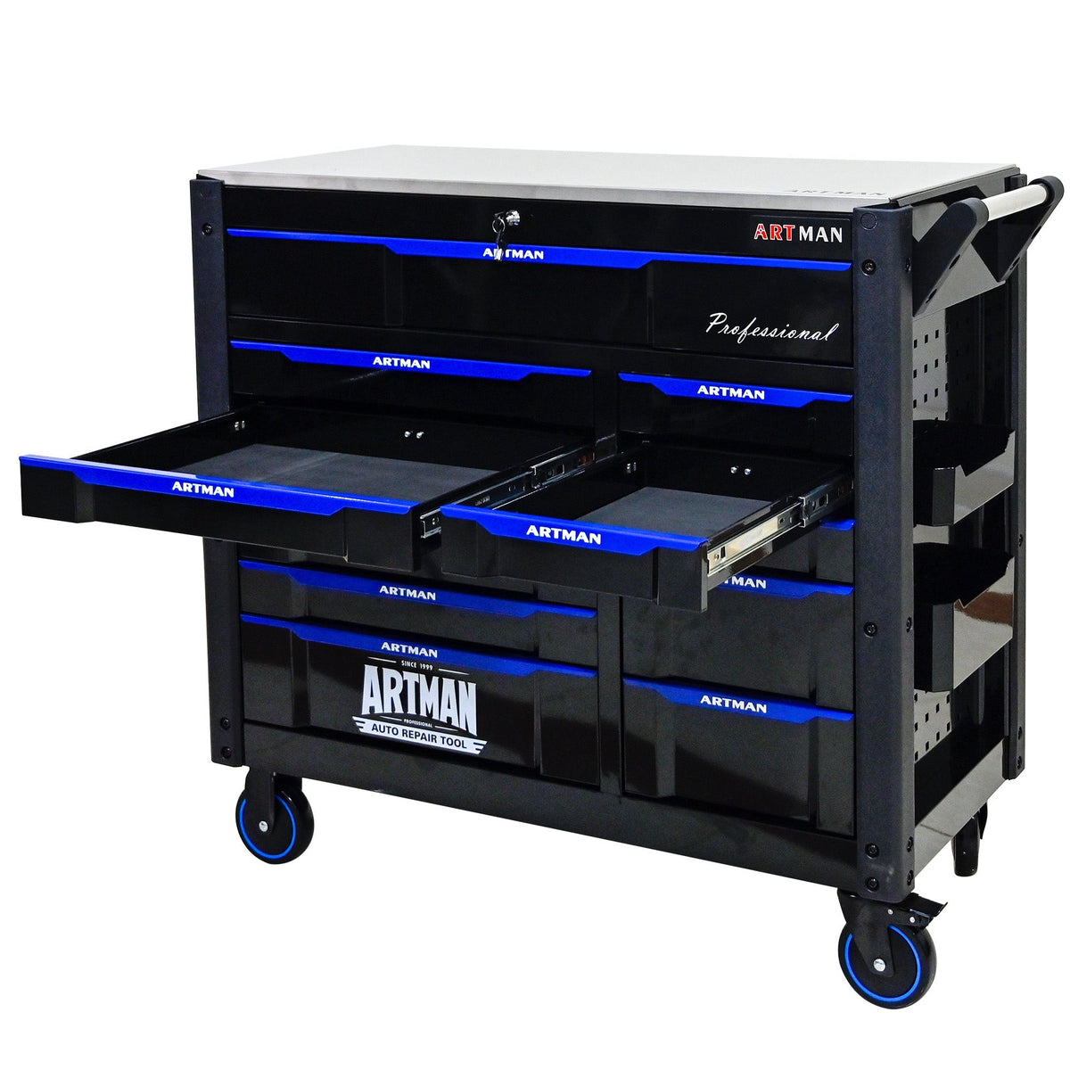 12-Layer Drawer Multi-Purpose Tool Car, With Wheels, Iron Top - Home Outpost Supply