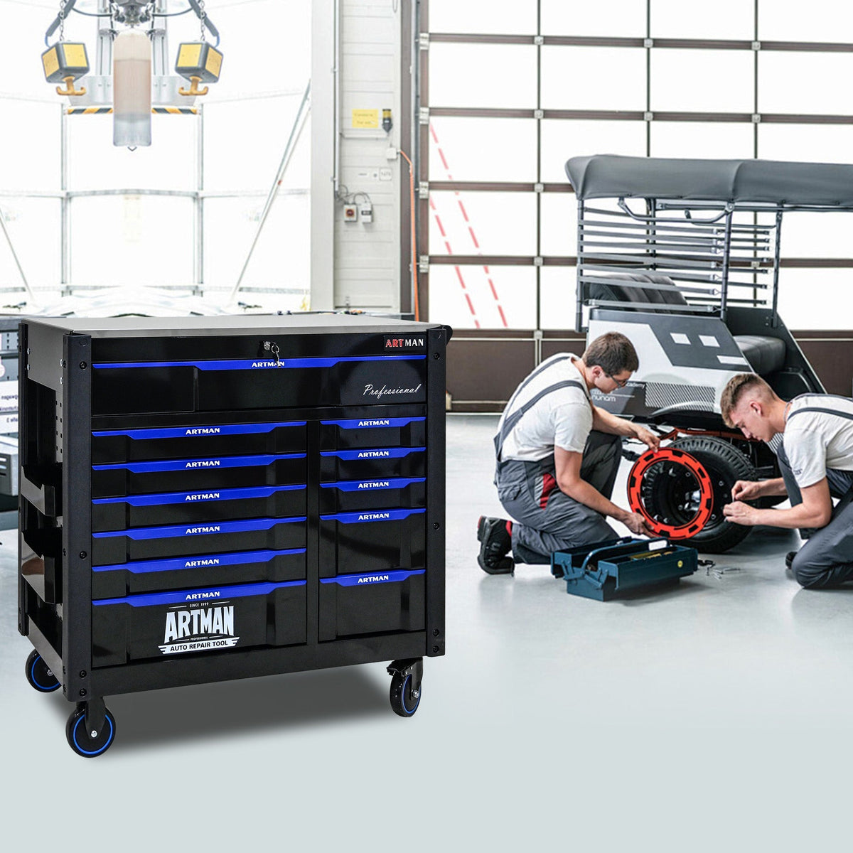 12-Layer Drawer Multi-Purpose Tool Car, With Wheels, Iron Top - Home Outpost Supply