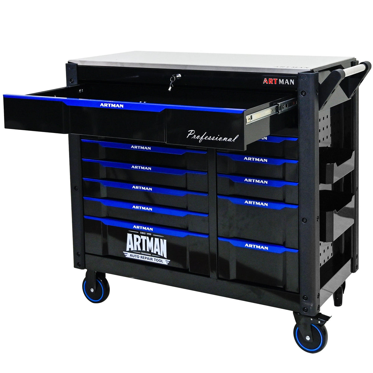 12-Layer Drawer Multi-Purpose Tool Car, With Wheels, Iron Top - Home Outpost Supply