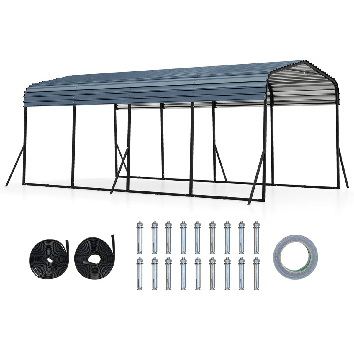 12 x 20 Feet Heavy-Duty Carport Outdoor Galvanized Steel Garage Car Shelter - Home Outpost Supply
