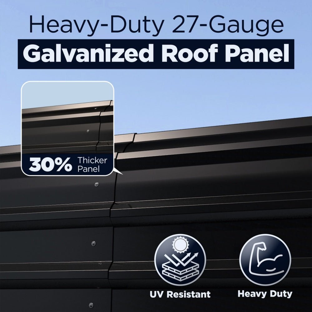 12'x25' Metal Carport with Corrugated Roof - Home Outpost Supply