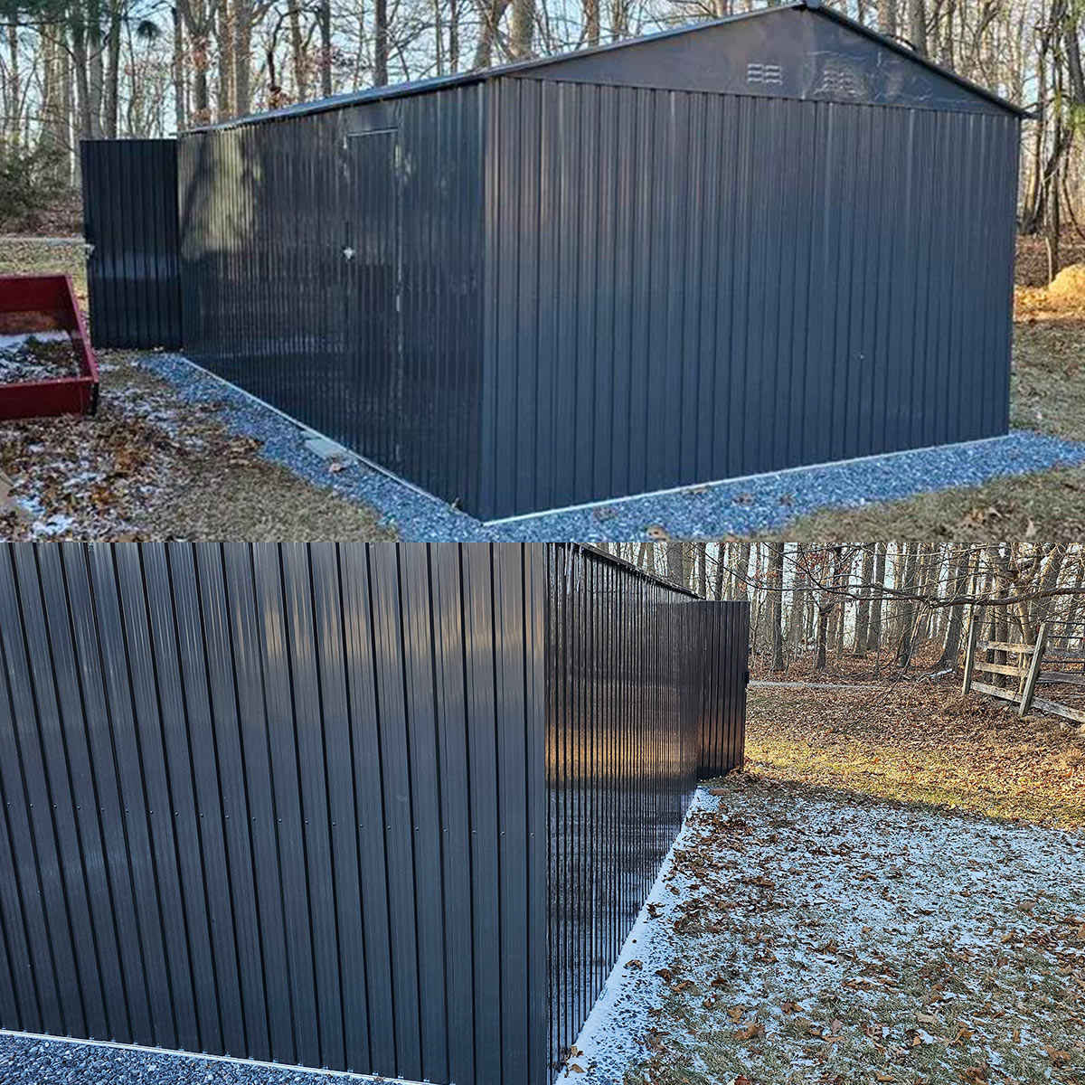 13'x20' Plus Upgraded Metal Shed w/ Double Front Doors & Side Entry Door - Home Outpost Supply