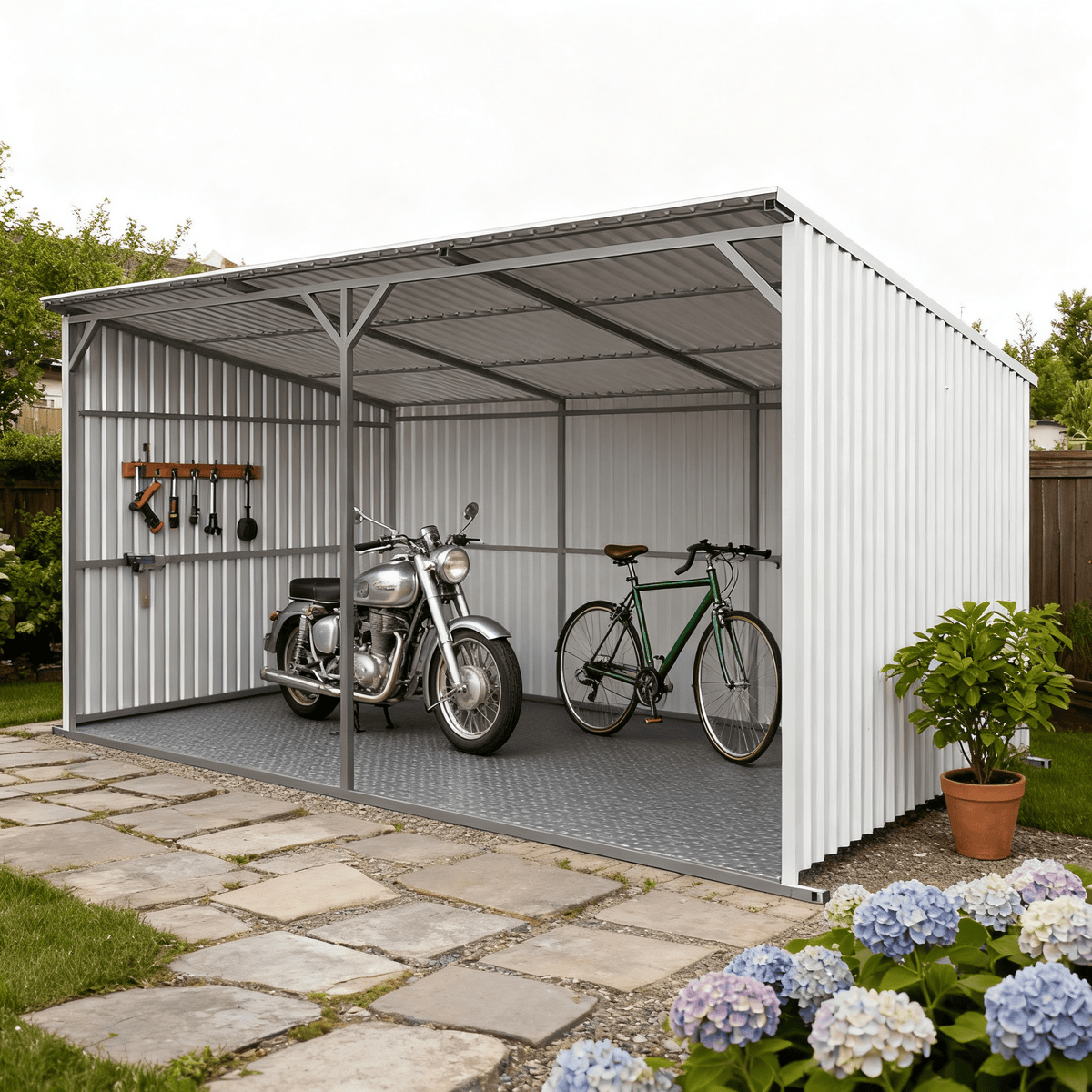 20Ft x 12Ft Livestock Metal Shed – Heavy-Duty Steel Shelter - Home Outpost Supply