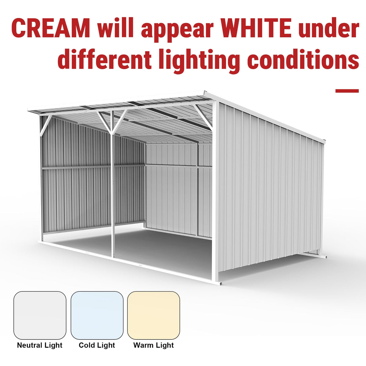 20Ft x 12Ft Livestock Metal Shed – Heavy-Duty Steel Shelter - Home Outpost Supply