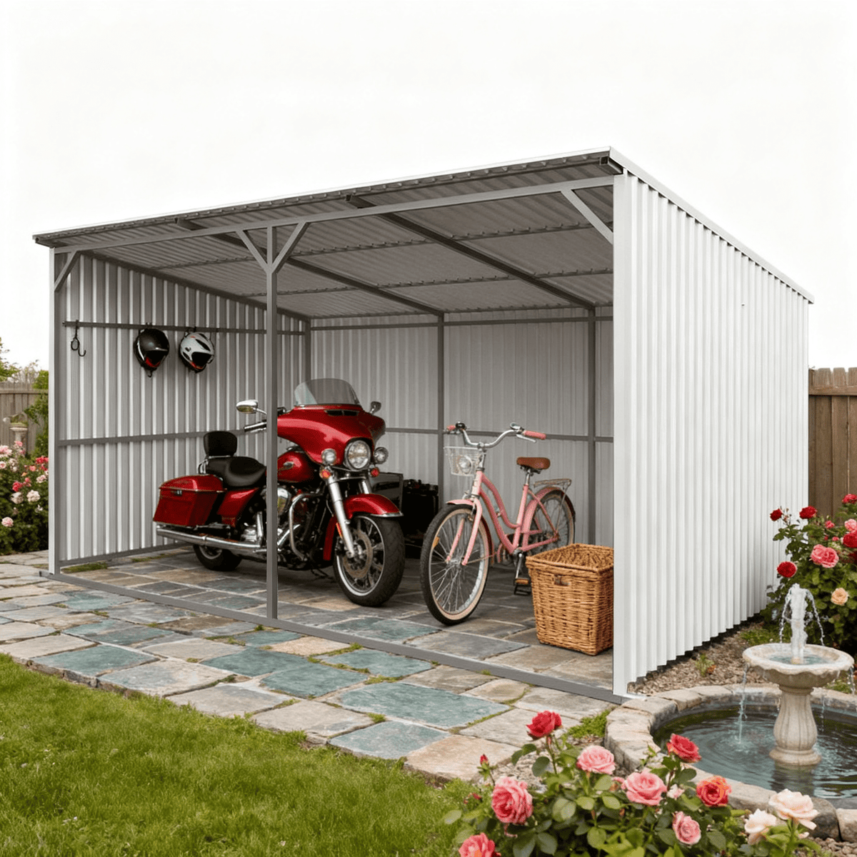 20Ft x 12Ft Livestock Metal Shed – Heavy-Duty Steel Shelter - Home Outpost Supply