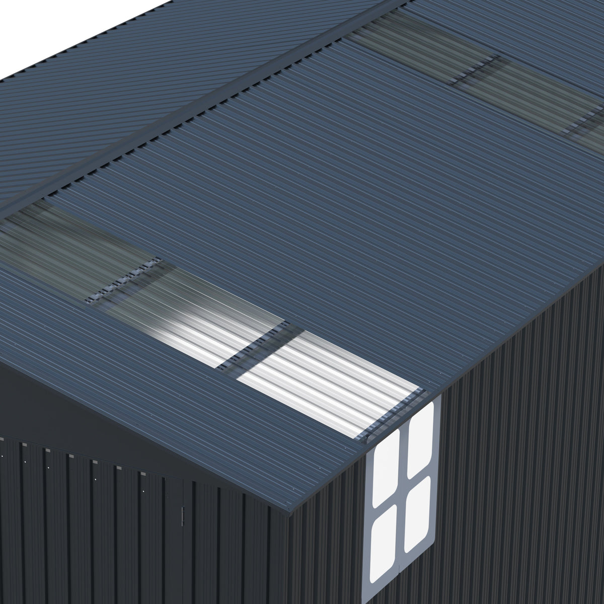 20' x 13' Metal Storage Shed with Skylight & Side Entry Door