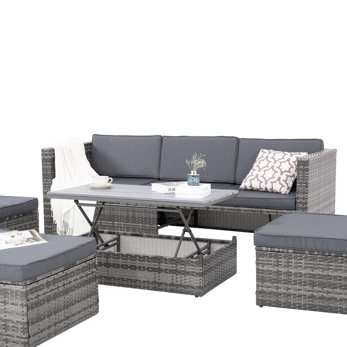 Phttps://shopifyfile.oss-accelerate.aliyuncs.com/attached/image/202403/0933B88623F8456F2D133908FF9A8C79.jpgatio Furniture, Outdoor Furniture, Seasonal PE Wicker Furniture,5 Set Wicker Furniture With Plywood Coffee Table