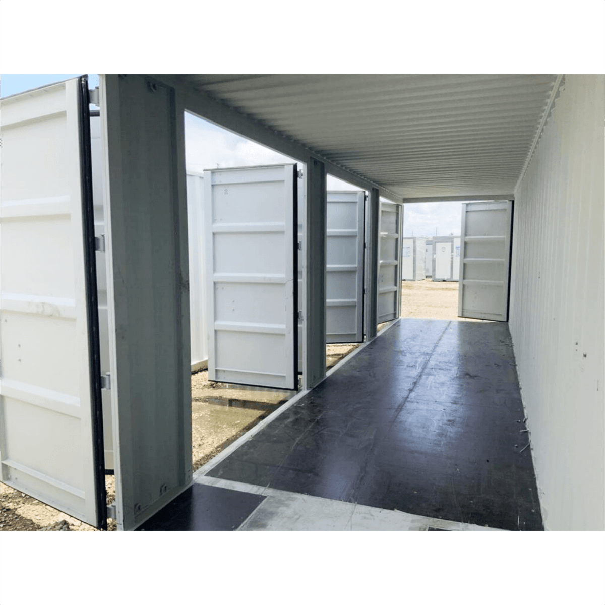 40ft High Cube Container with 4 Side Doors, with Logo - Home Outpost Supply