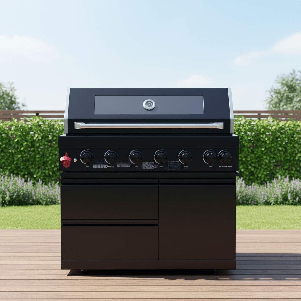 43" Black Six Burners Outdoor Kitchen Island Grill - Home Outpost Supply