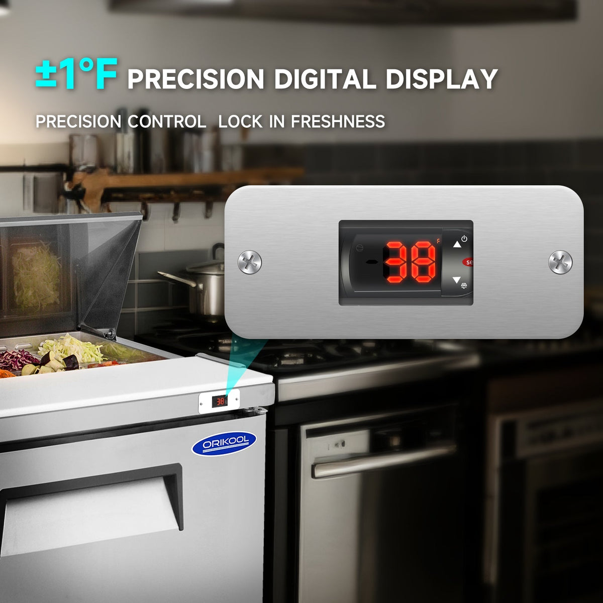 48" Width Commercial Refrigerators Sandwich & Salad Prep Table with a Butcher Block Cutting Board - Home Outpost Supply
