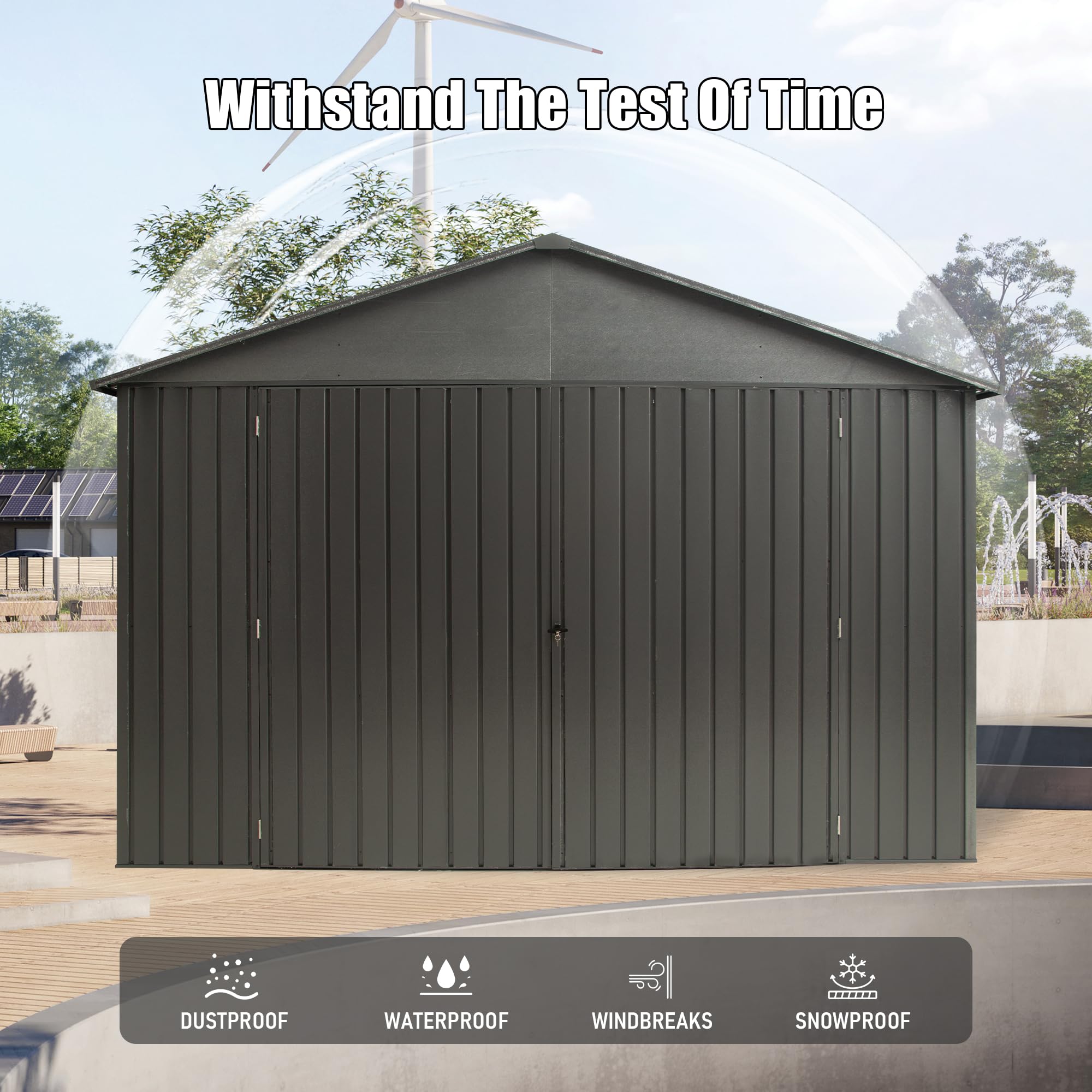 12x25FT Outdoor Metal Garage Shed, Extra Large Metal Carport
