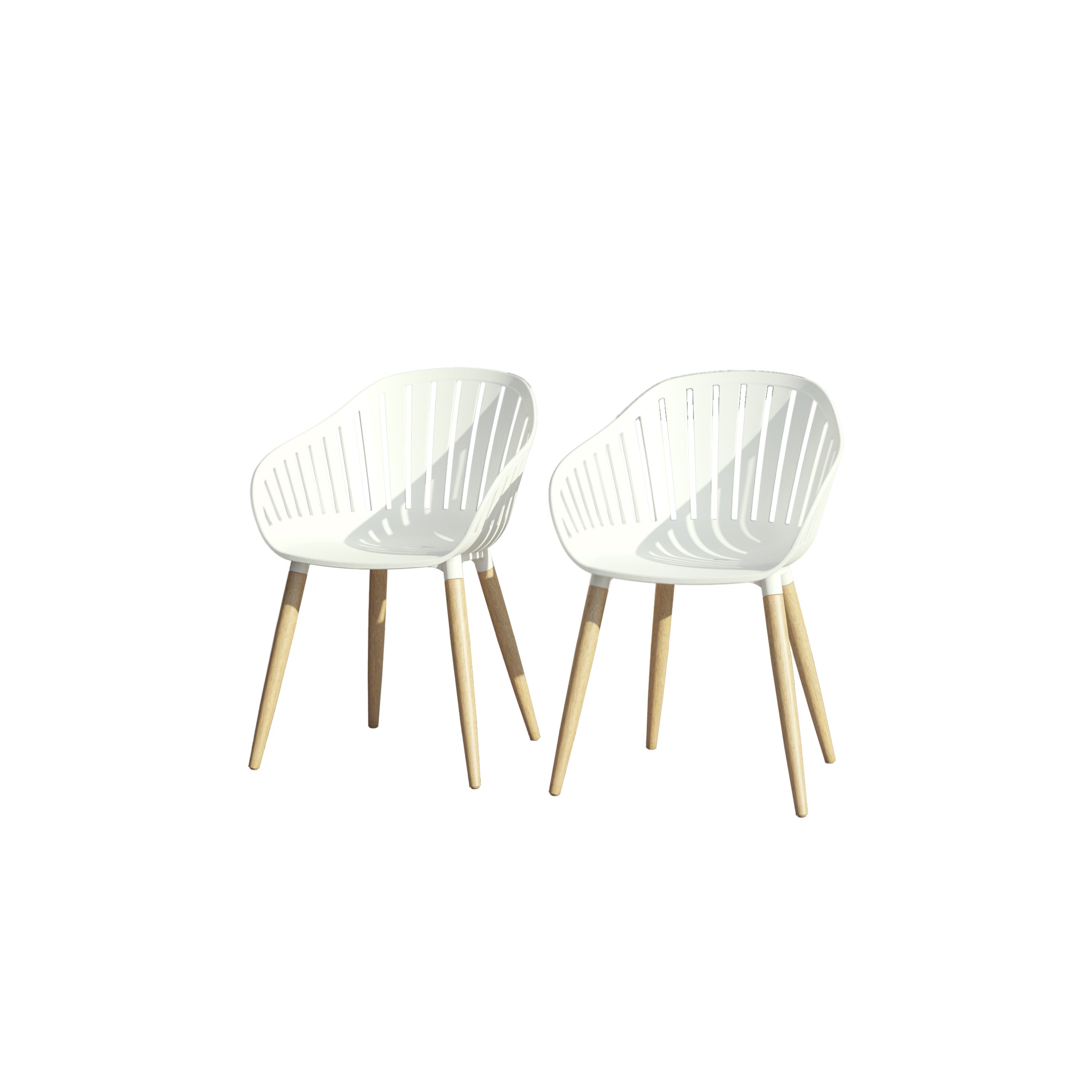 Leyland Table and Nassau White Armchairs Dining Set