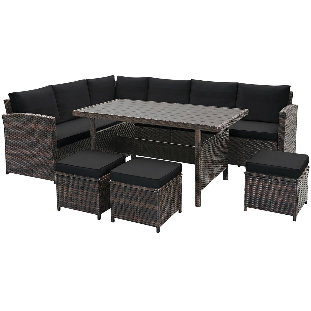 7-Piece Wicker Patio Furniture Set with Cushions - Home Outpost Supply